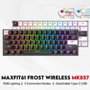 Fantech MAXFIT61 FROST Wireless hot swap keyboard gaming mechanical RGB