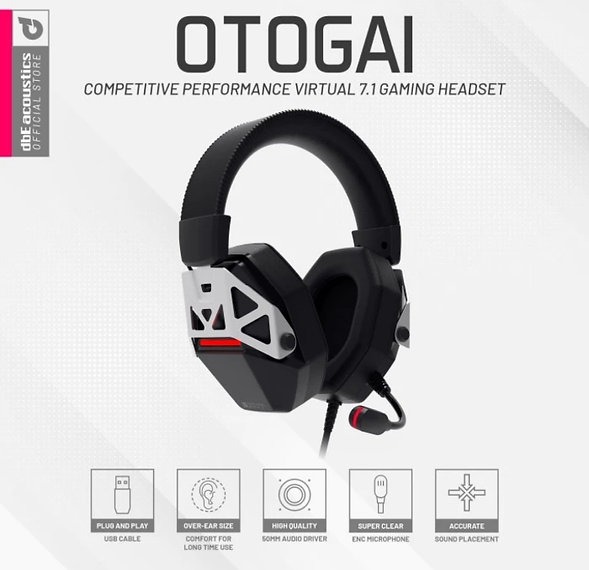 OTOGAI 7.1 Virtual surround gaming headphones with ENC microphone